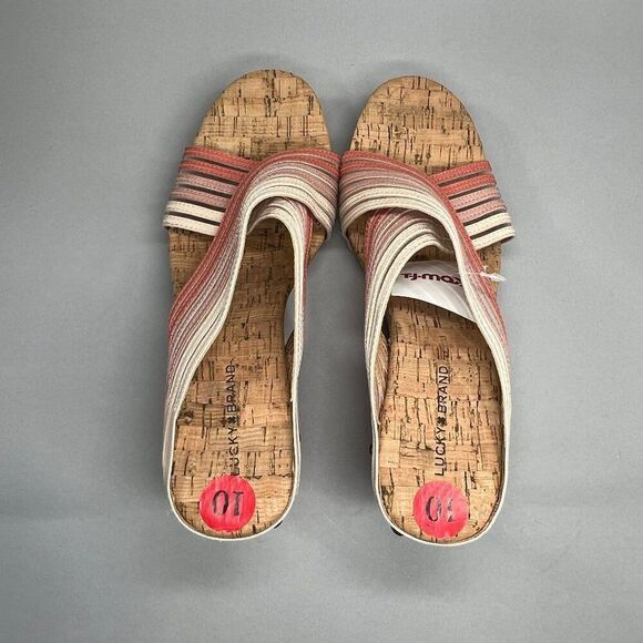 Lucky Brand Mykayla Sandals Women's Size 10 Wedge Platform Open Toe Heeled Shoes - Picture 8 of 12